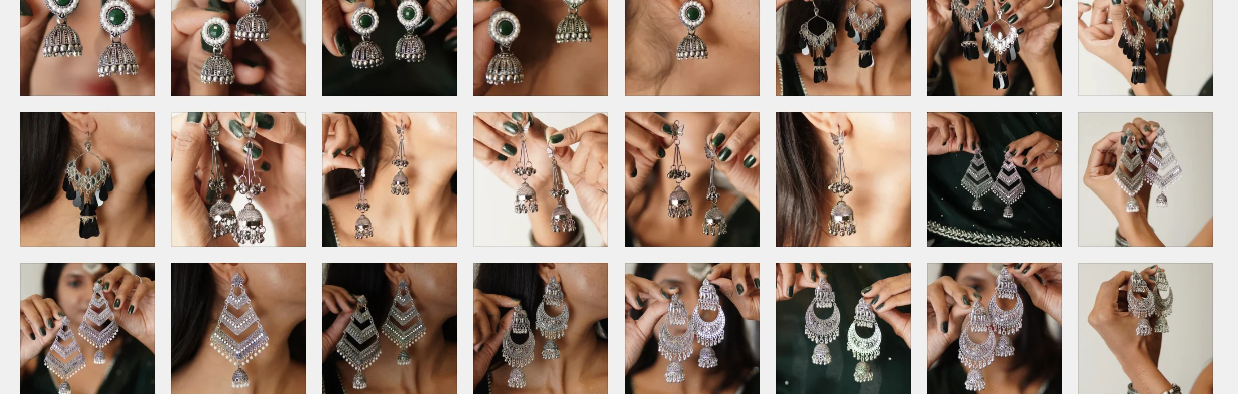 Handcrafted oxidized jewelry for women featuring traditional and trendy designs, perfect for festivals, parties, and ethnic outfits.