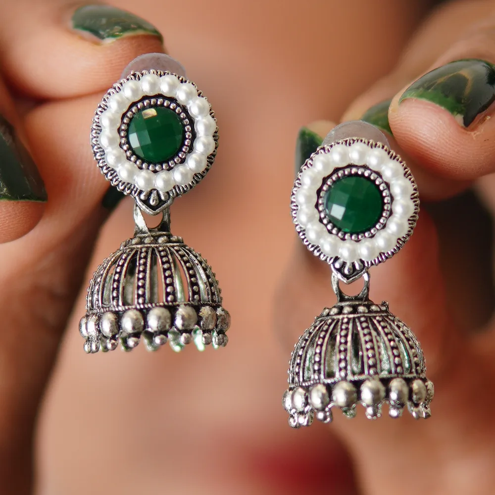 Handcrafted moti jhumka earrings lightweight jewelry for festive occasions