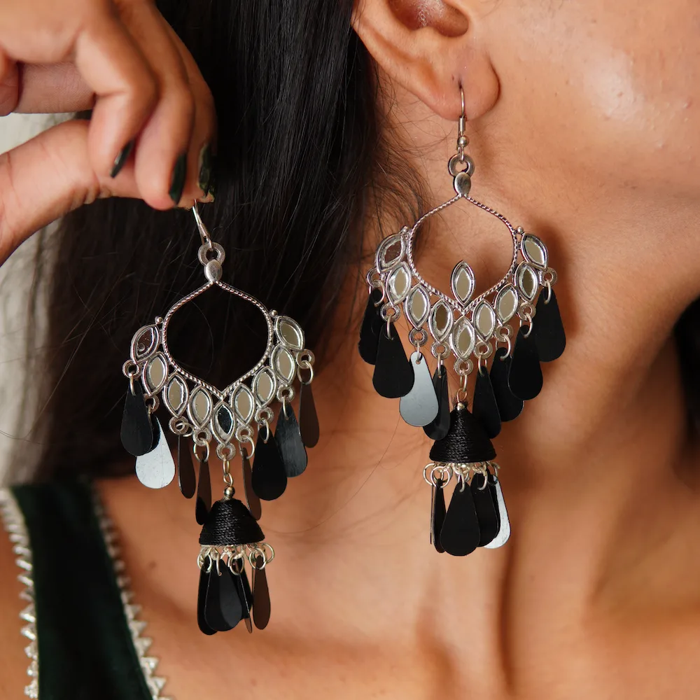 Ethnic floral earrings lightweight jewelry for casual and festive occasions