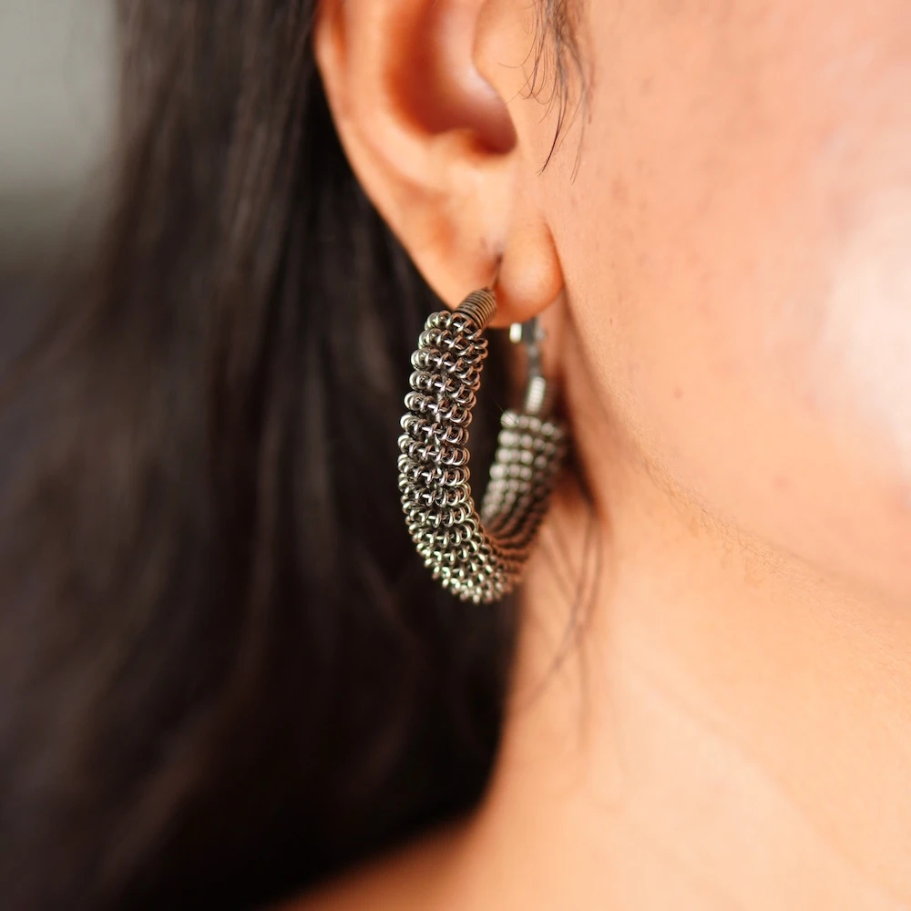 handcrafted-oxidised-earrings-with-intricate-net-design