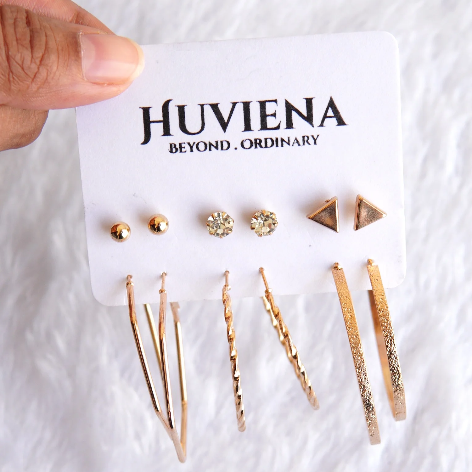 Huviena’s Golden Colour Earrings Combo for Women