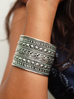 Women’s traditional Indian kada with intricate design