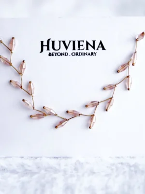 Modern Pink Stud Jewellery Set – Lightweight Handcrafted Necklace and Earrings by Huviena