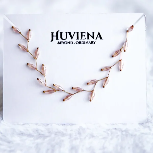 Modern Pink Stud Jewellery Set – Lightweight Handcrafted Necklace and Earrings by Huviena