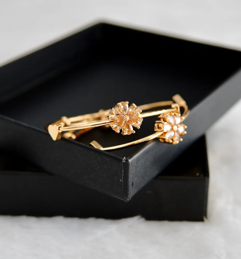 Golden Yellow Stone Kada Bracelet for Women – Elegant Jewellery - Image 5