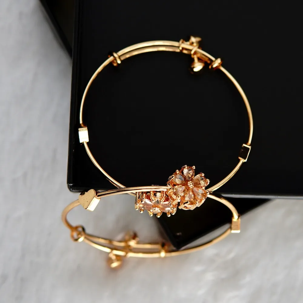 Golden Yellow Stone Kada Bracelet for Women – Elegant Jewellery - Image 4