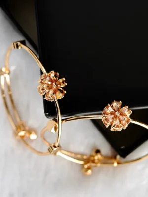 golden yellow stone kada bracelet for women elegant jewellery