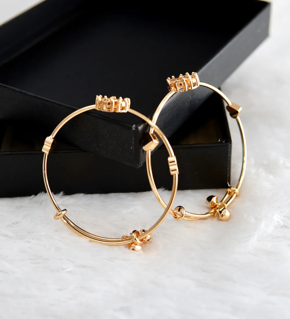 Golden Yellow Stone Kada Bracelet for Women – Elegant Jewellery - Image 3