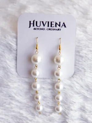 designer long pearl earrings for women
