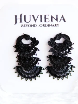 Black Peacock Earring for Women