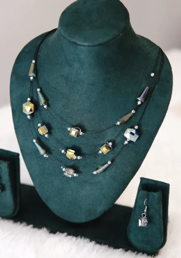 black multi layer necklace set for women by huviena