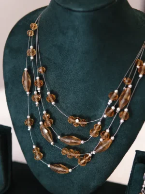 Yellow Pearl Necklace | Handcrafted Pearl Jewellery by Huviena